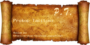 Prokop Tacitusz névjegykártya